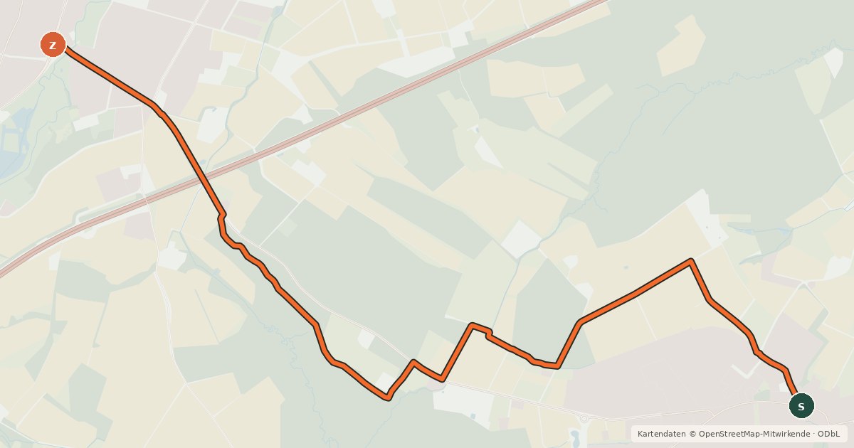 Kartenübersicht der Radroute Radroute 48-73