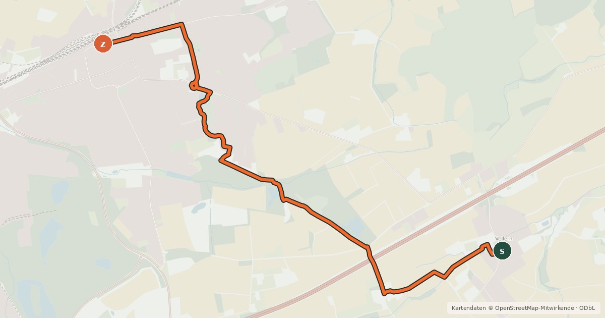 Kartenübersicht der Radroute Radroute 49-78