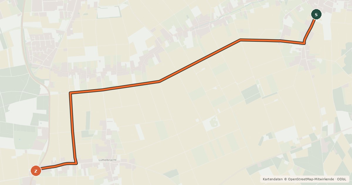 Kartenübersicht der Radroute Radroute 50-59