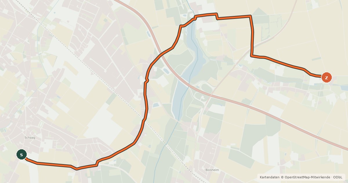 Kartenübersicht der Radroute Radroute 50-67