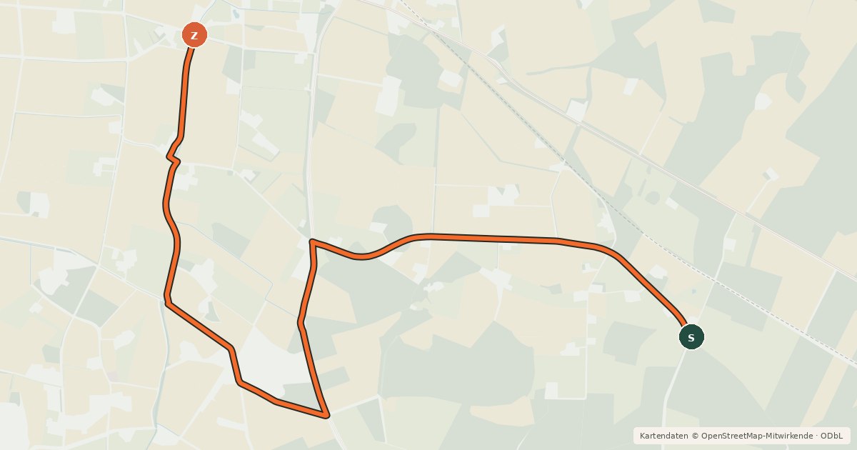 Kartenübersicht der Radroute Radroute 50-87