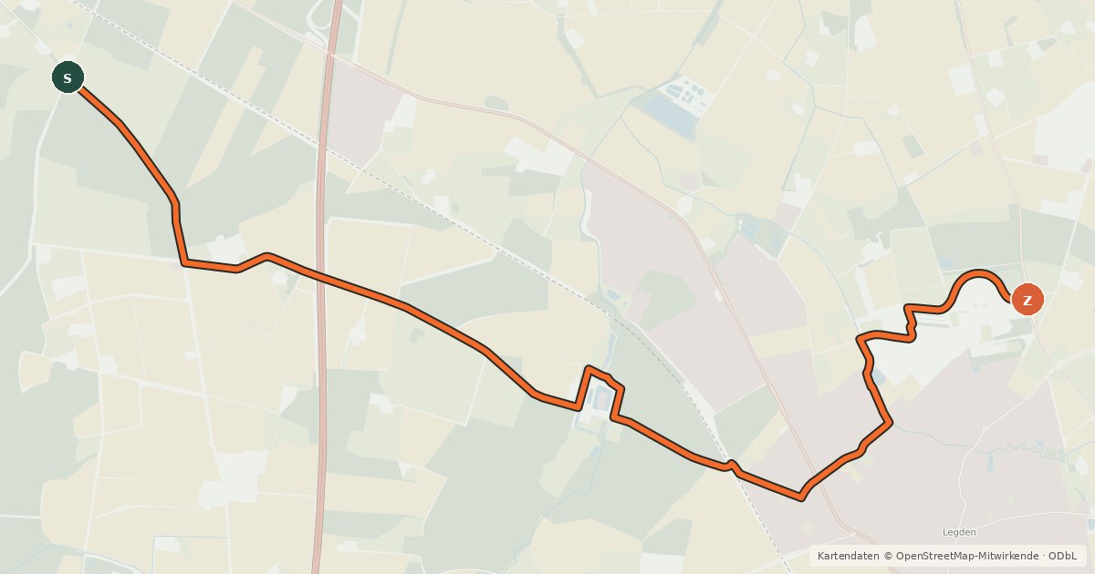 Kartenübersicht der Radroute Radroute 50-88