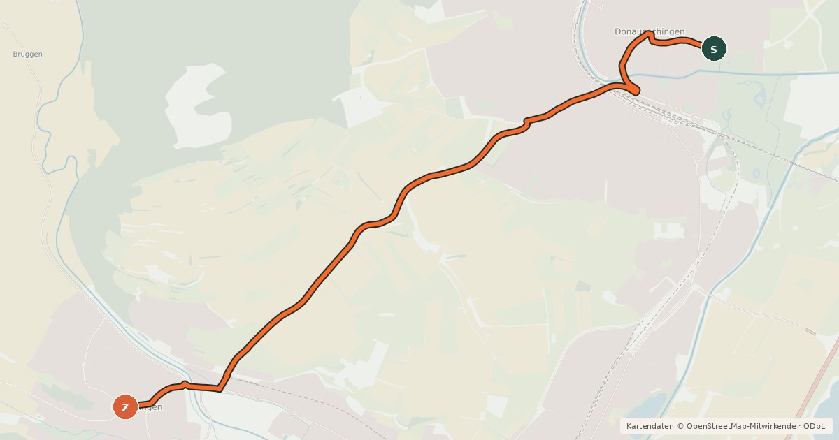 Kartenübersicht der Radroute Radroute 51-53