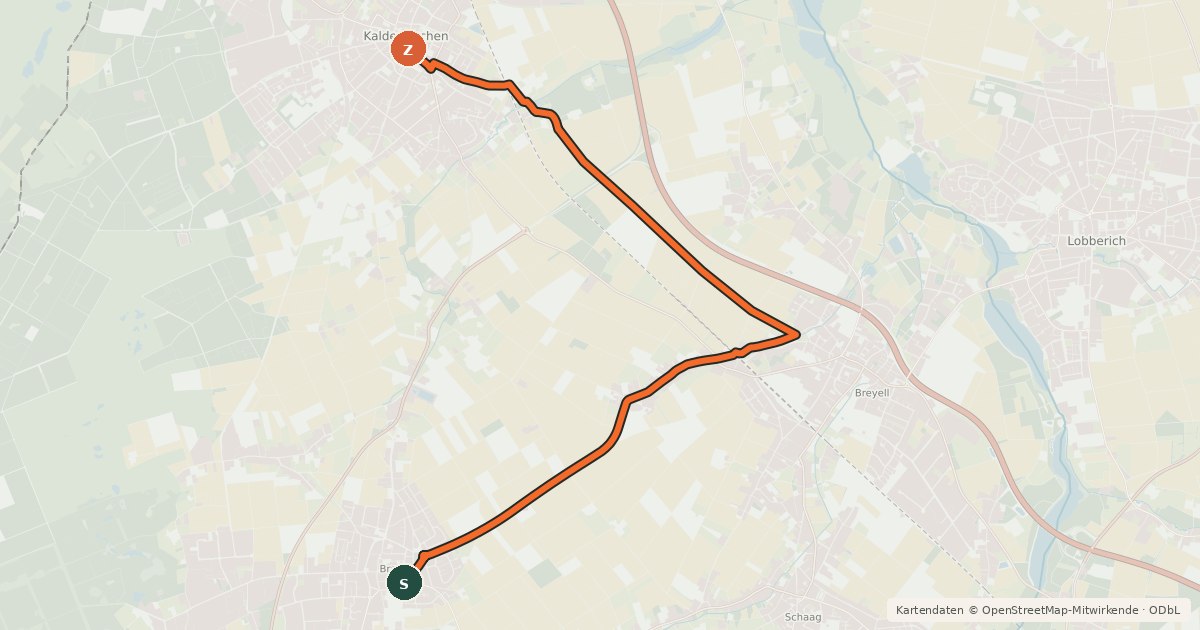Kartenübersicht der Radroute Radroute 51-62