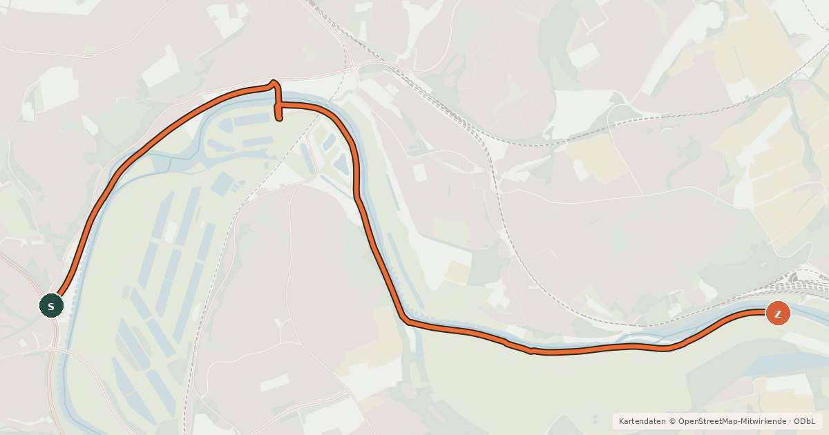 Kartenübersicht der Radroute Radroute 51-80