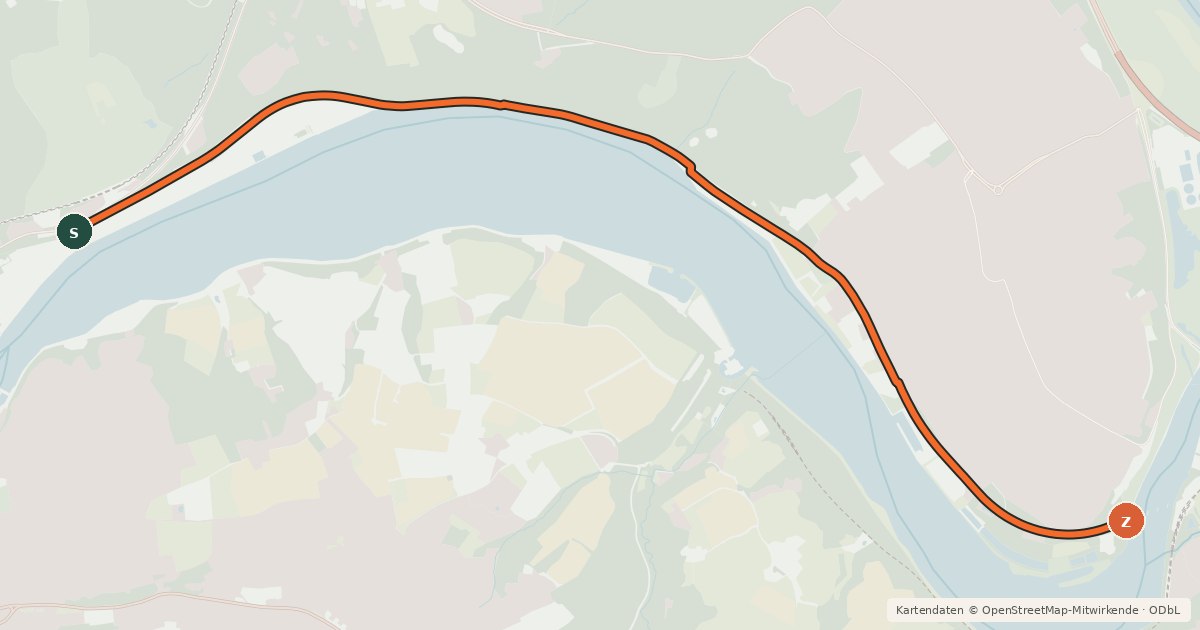 Kartenübersicht der Radroute Radroute 52-53