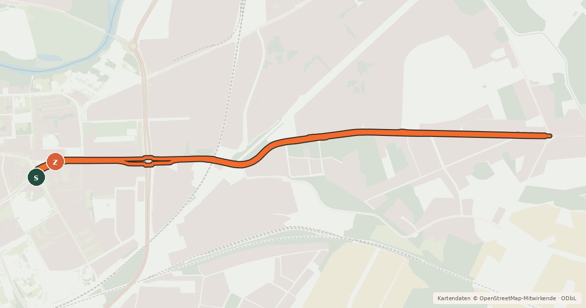 Kartenübersicht der Radroute Radroute 52-58