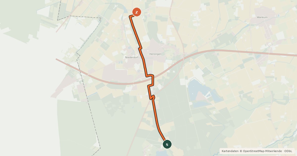 Kartenübersicht der Radroute Radroute 52-74