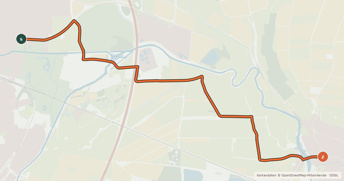 Kartenübersicht der Radroute Radroute 53-55