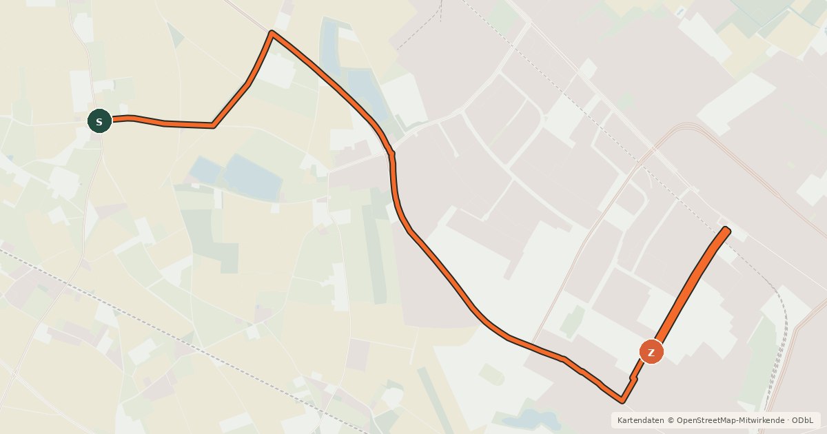 Kartenübersicht der Radroute Radroute 53-59