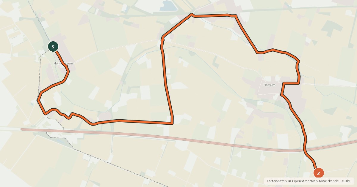 Kartenübersicht der Radroute Radroute 53-63