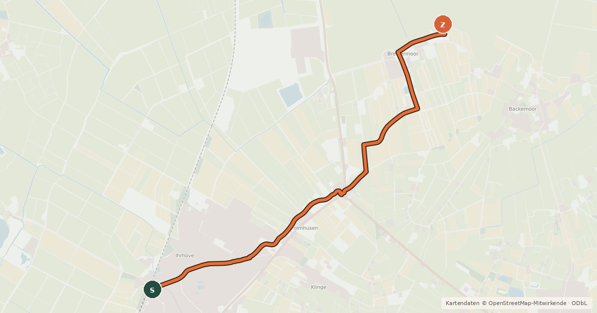 Kartenübersicht der Radroute Radroute 53-70