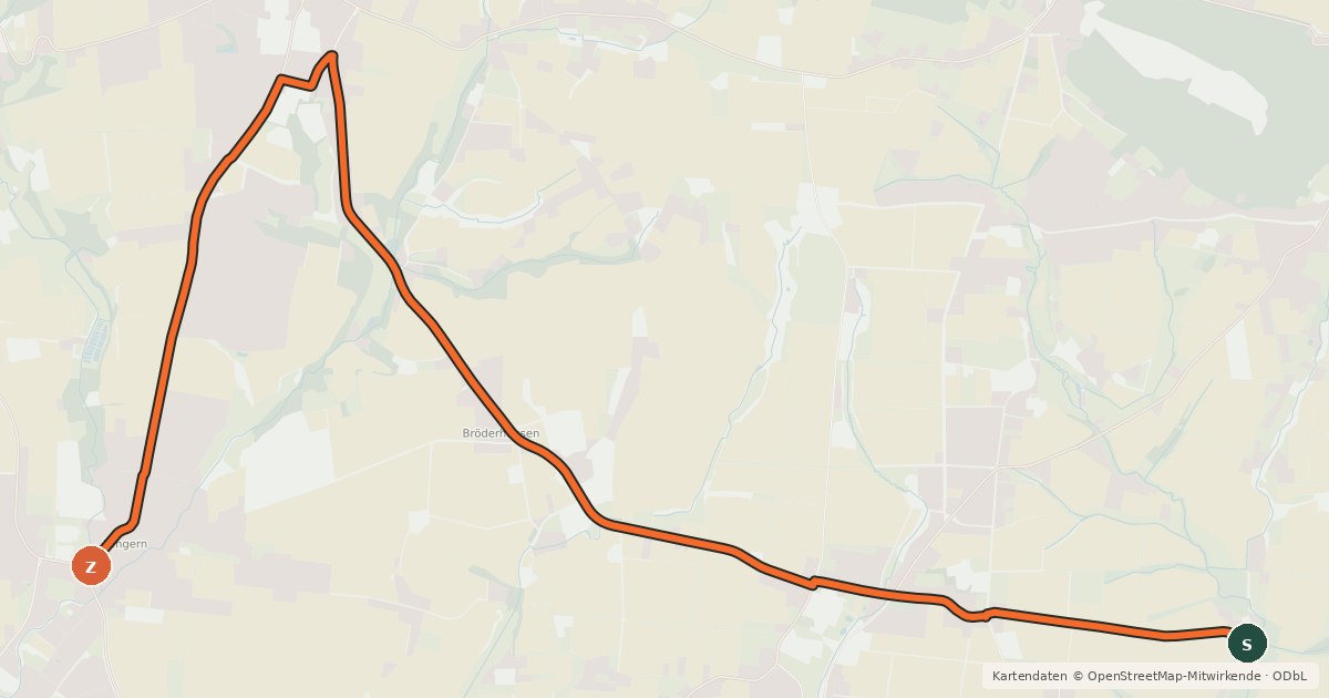 Kartenübersicht der Radroute Radroute 55-58
