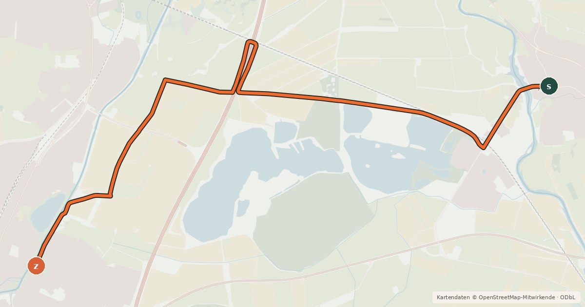 Kartenübersicht der Radroute Radroute 55-59