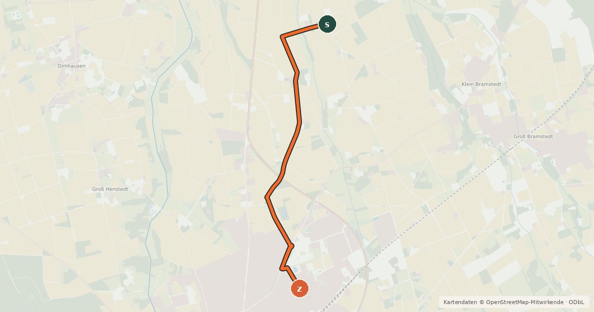 Kartenübersicht der Radroute Radroute 55-70