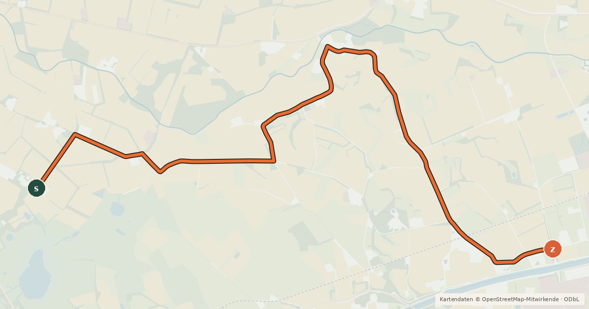 Kartenübersicht der Radroute Radroute 55-75