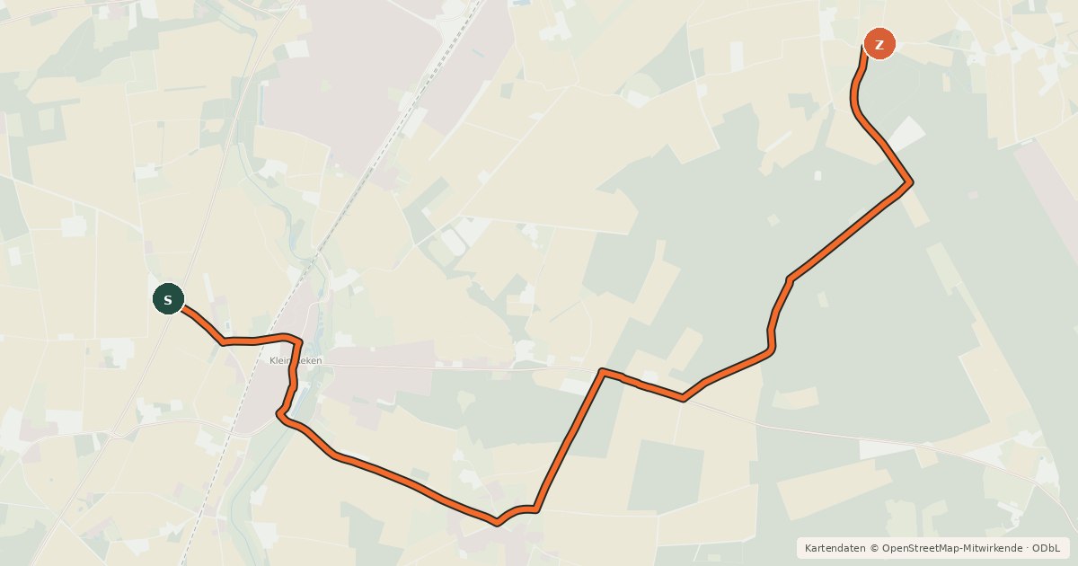 Kartenübersicht der Radroute Radroute 57-59
