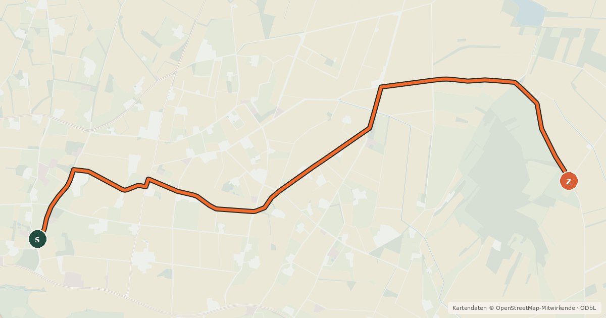 Kartenübersicht der Radroute Radroute 57-59