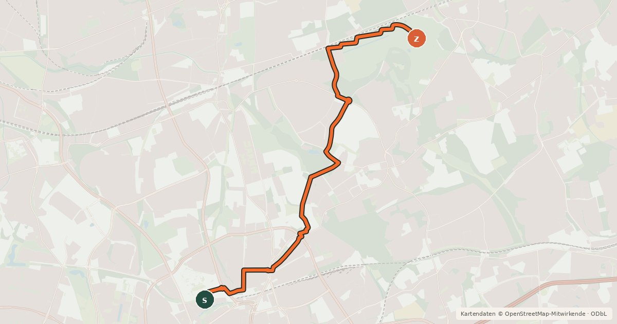 Kartenübersicht der Radroute Radroute 57-59