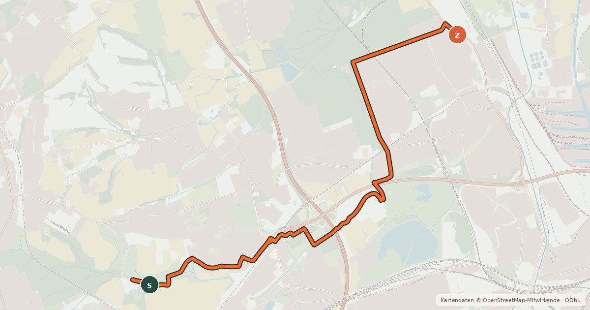 Kartenübersicht der Radroute Radroute 58-62