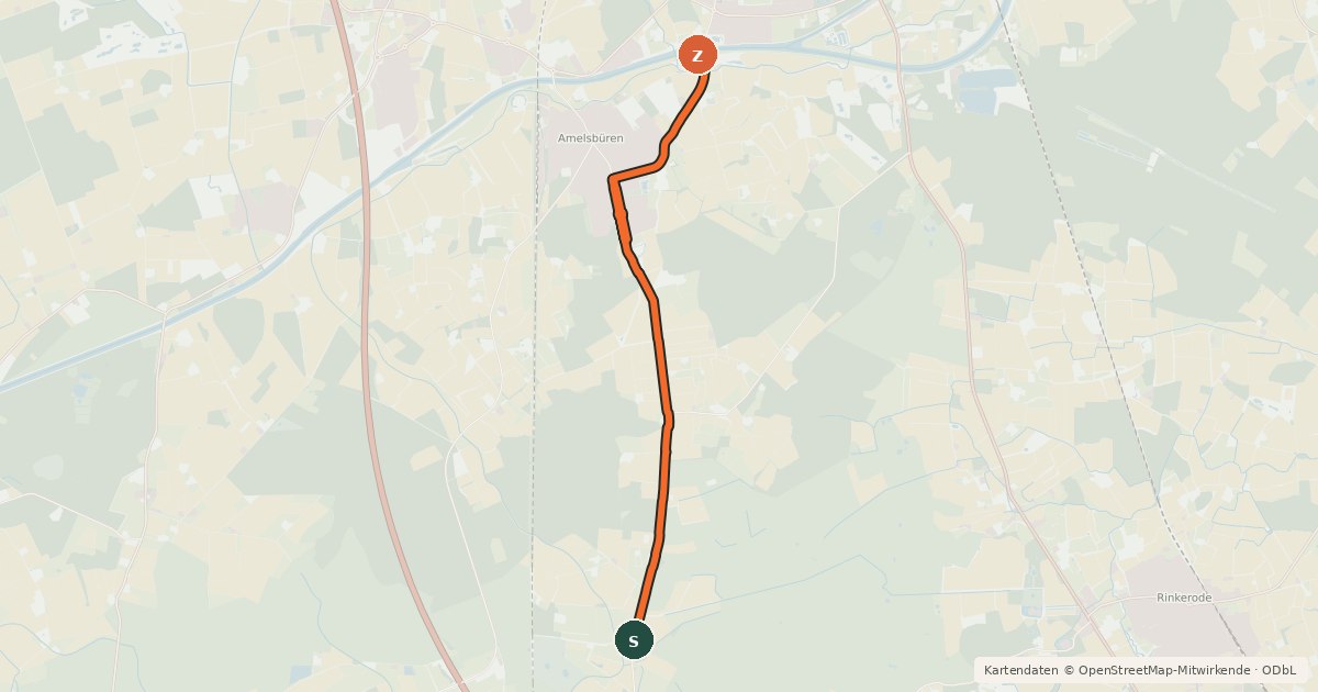 Kartenübersicht der Radroute Radroute 58-63