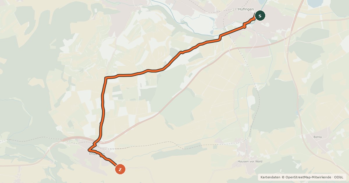 Kartenübersicht der Radroute Radroute 59-60