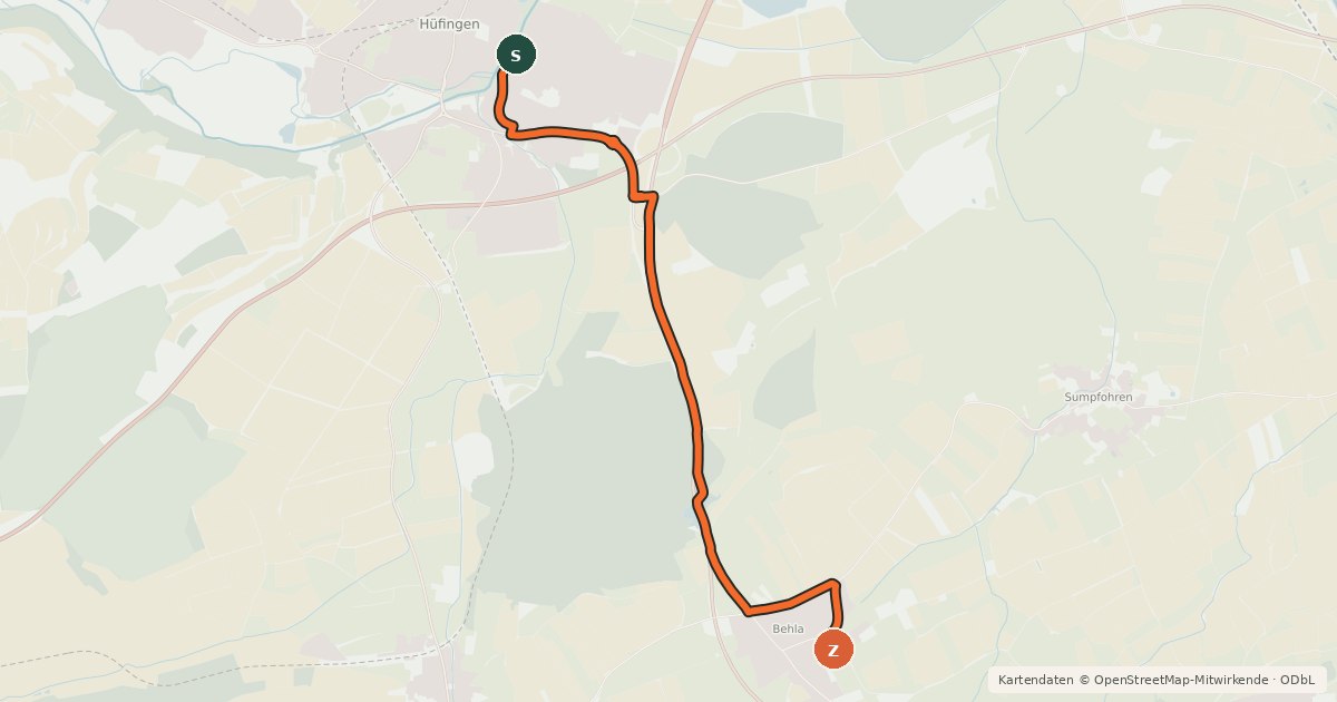 Kartenübersicht der Radroute Radroute 59-62