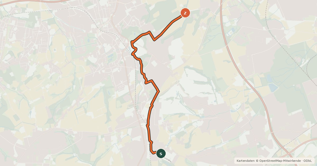Kartenübersicht der Radroute Radroute 59-76