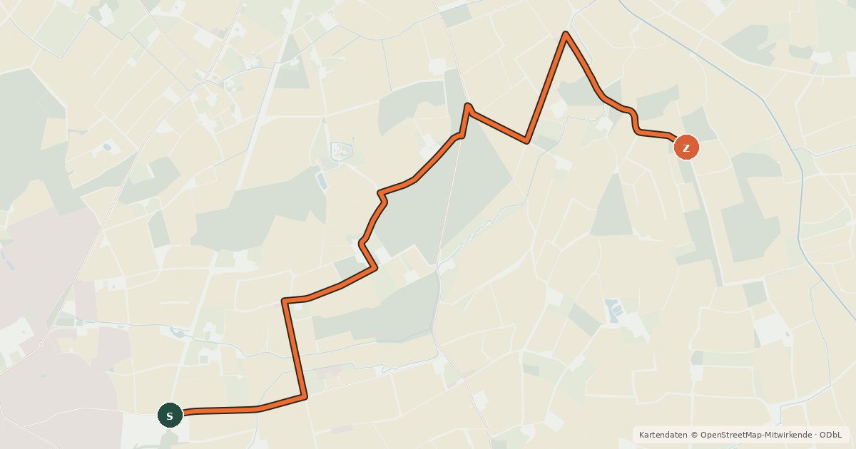 Kartenübersicht der Radroute Radroute 6-50