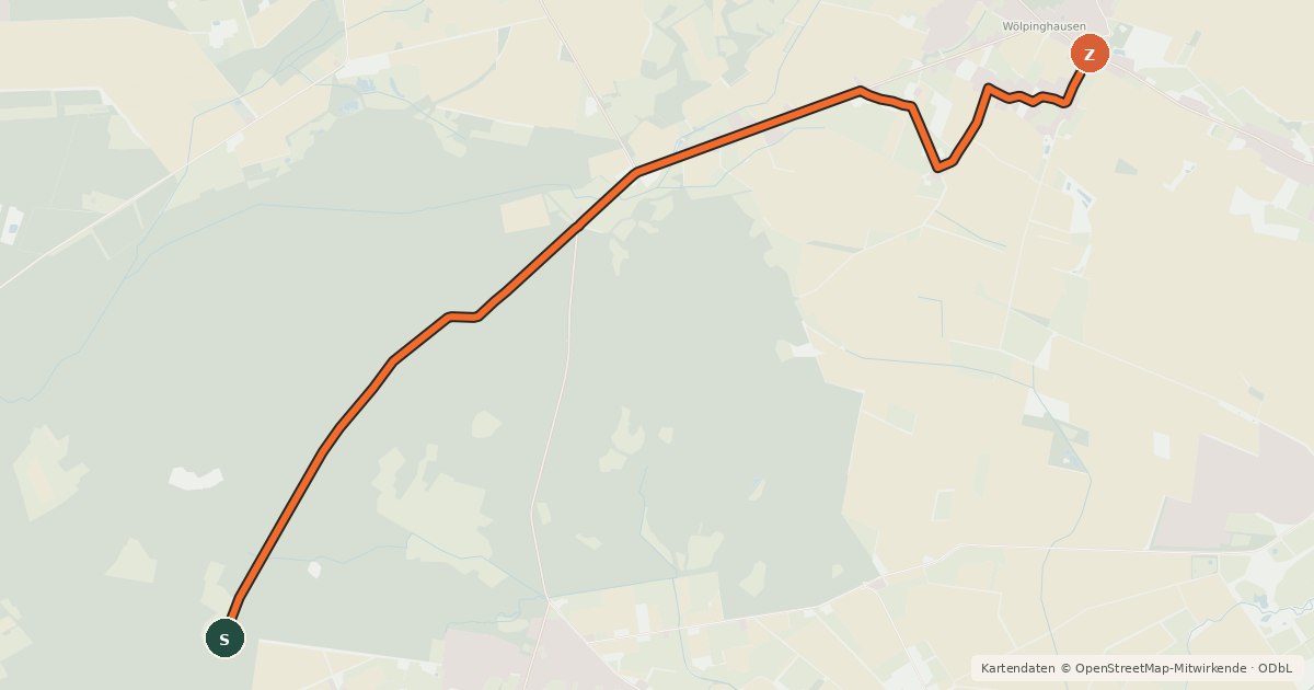 Kartenübersicht der Radroute Radroute 6-78