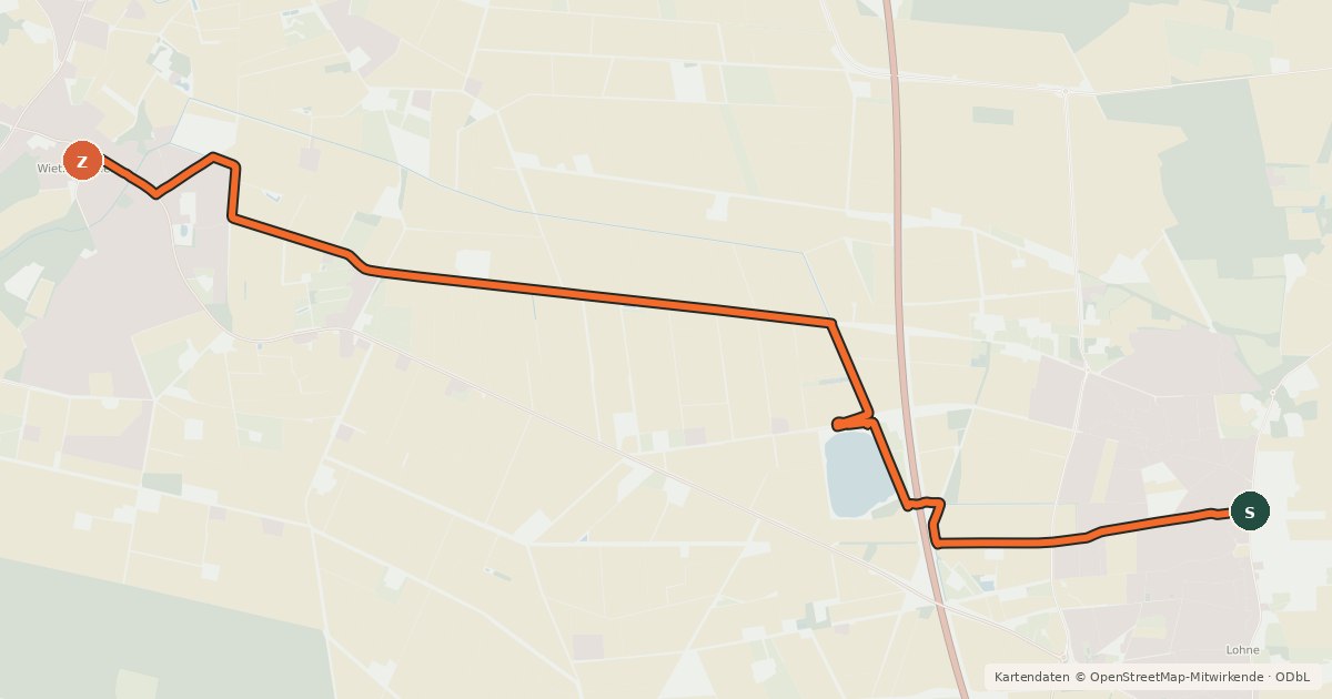 Kartenübersicht der Radroute Radroute 60-79
