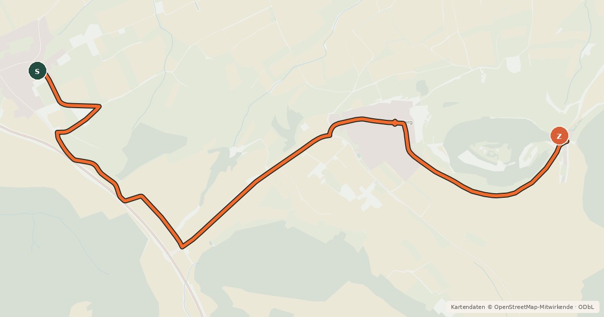 Kartenübersicht der Radroute Radroute 62-63