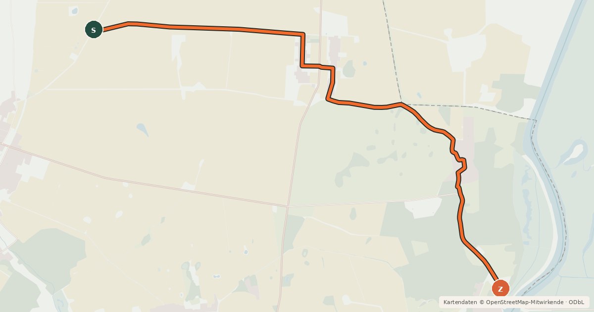 Kartenübersicht der Radroute Radroute 62-63