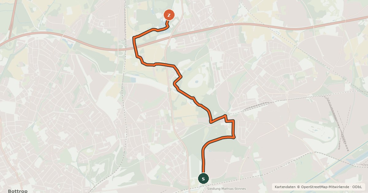 Kartenübersicht der Radroute Radroute 62-65