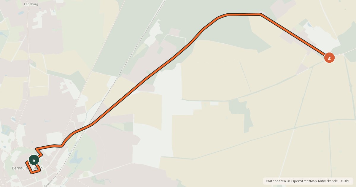Kartenübersicht der Radroute Radroute 62-75