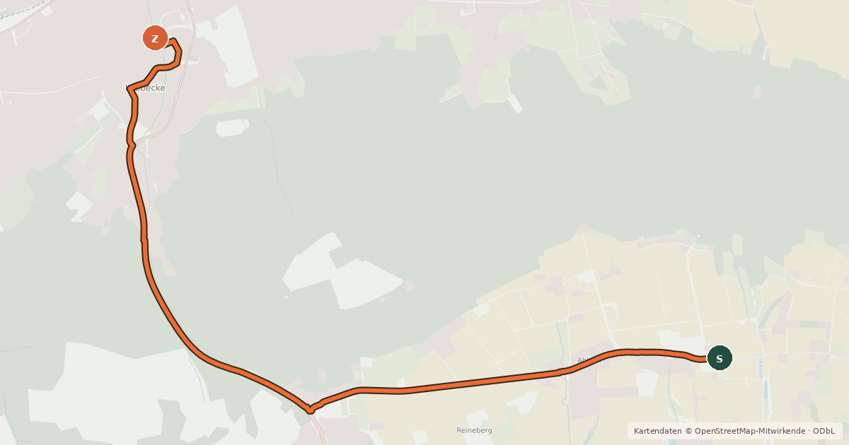 Kartenübersicht der Radroute Radroute 62-77