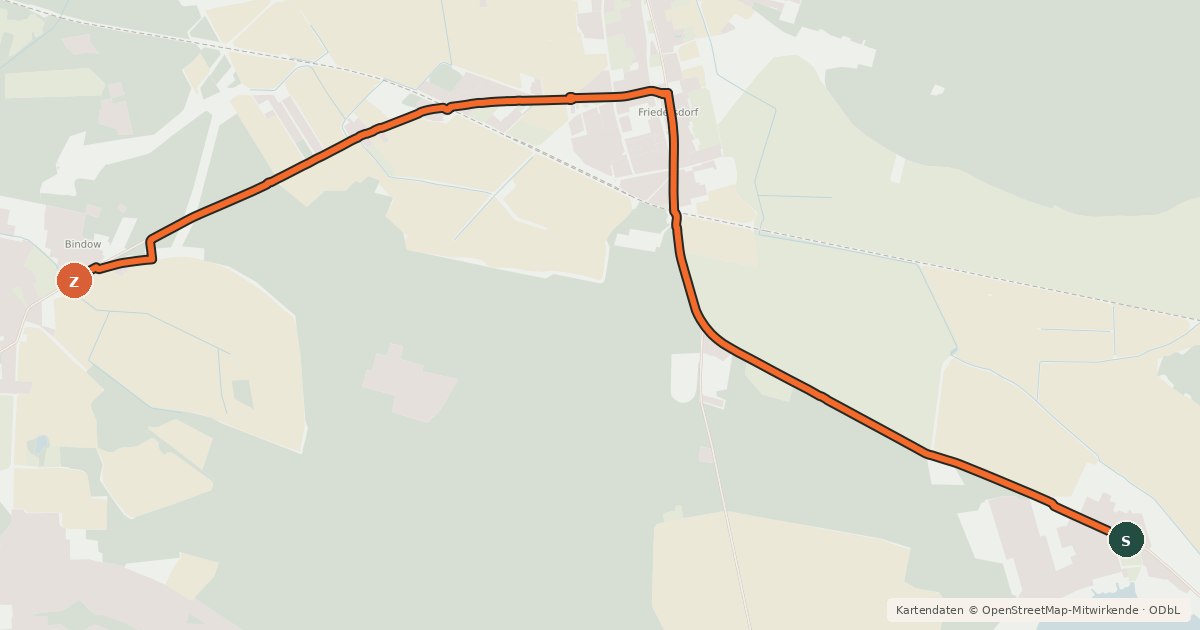 Kartenübersicht der Radroute Radroute 63-59