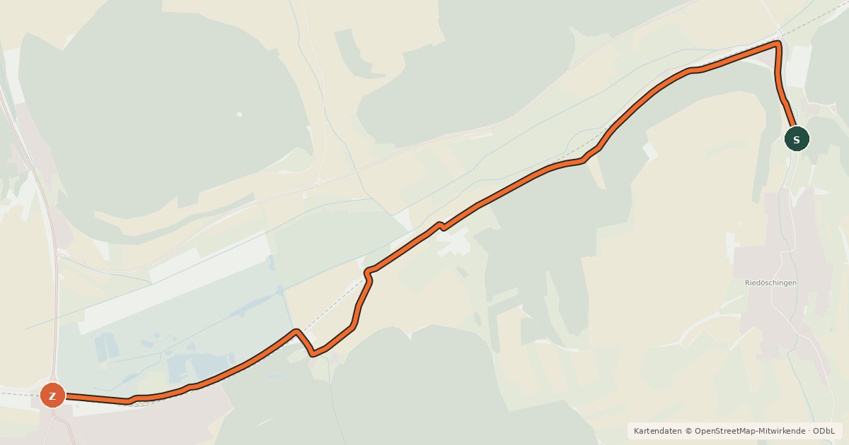 Kartenübersicht der Radroute Radroute 66-67