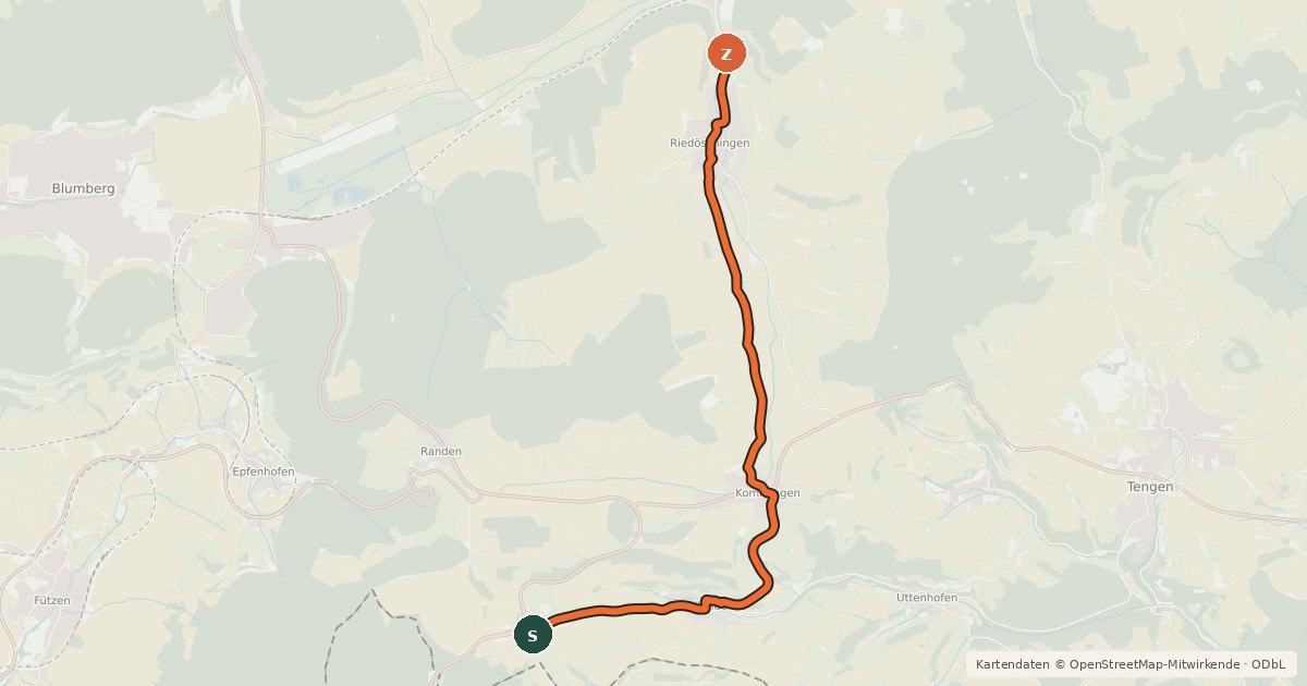 Kartenübersicht der Radroute Radroute 66-70
