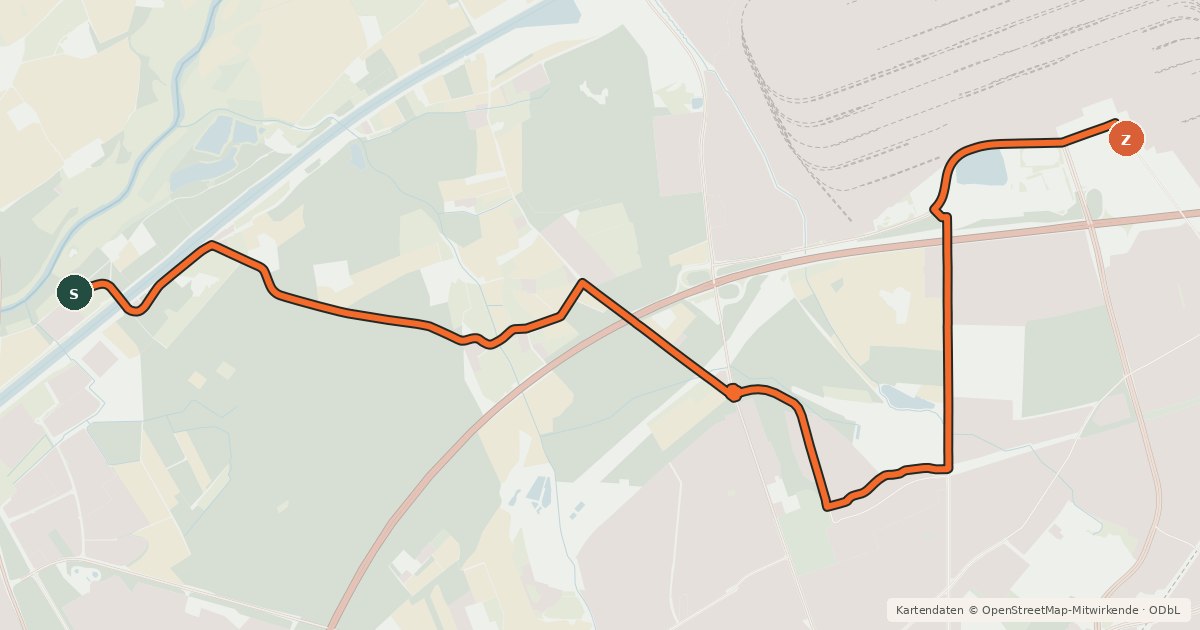 Kartenübersicht der Radroute Radroute 68-75