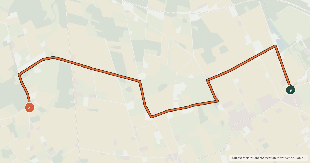 Kartenübersicht der Radroute Radroute 68-88