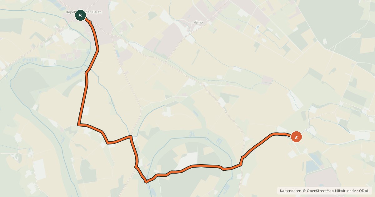 Kartenübersicht der Radroute Radroute 69-80