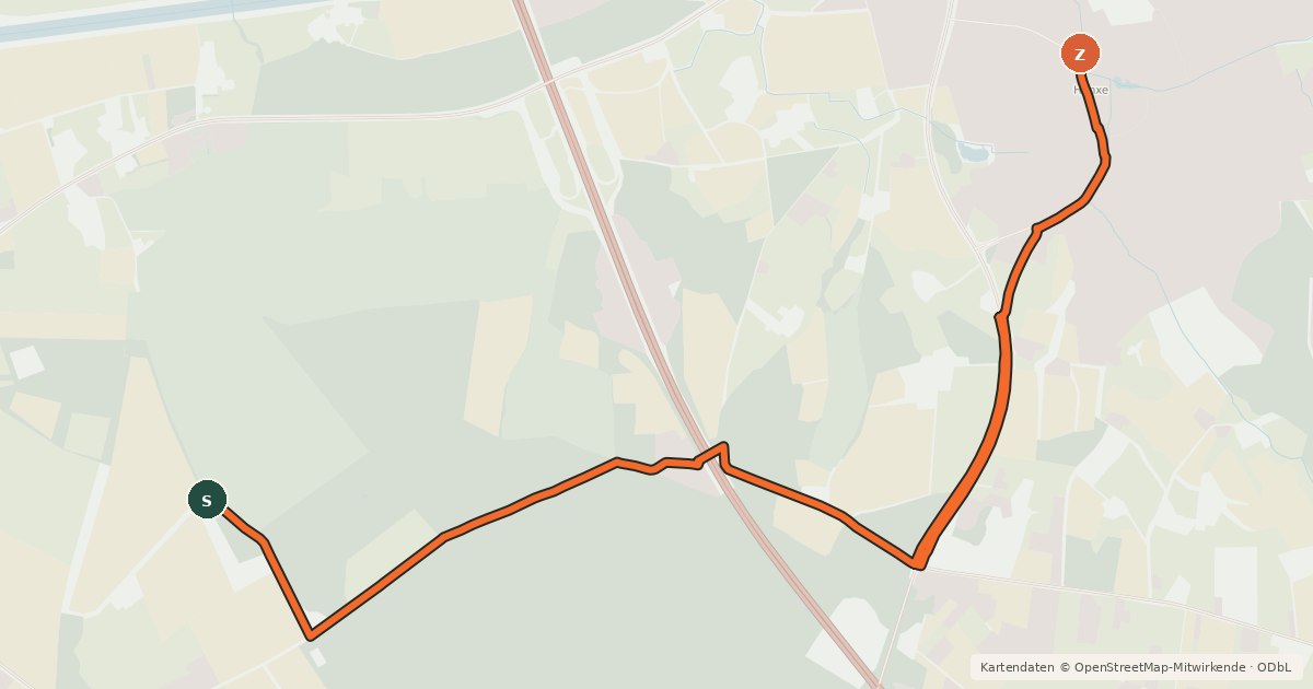 Kartenübersicht der Radroute Radroute 69-91