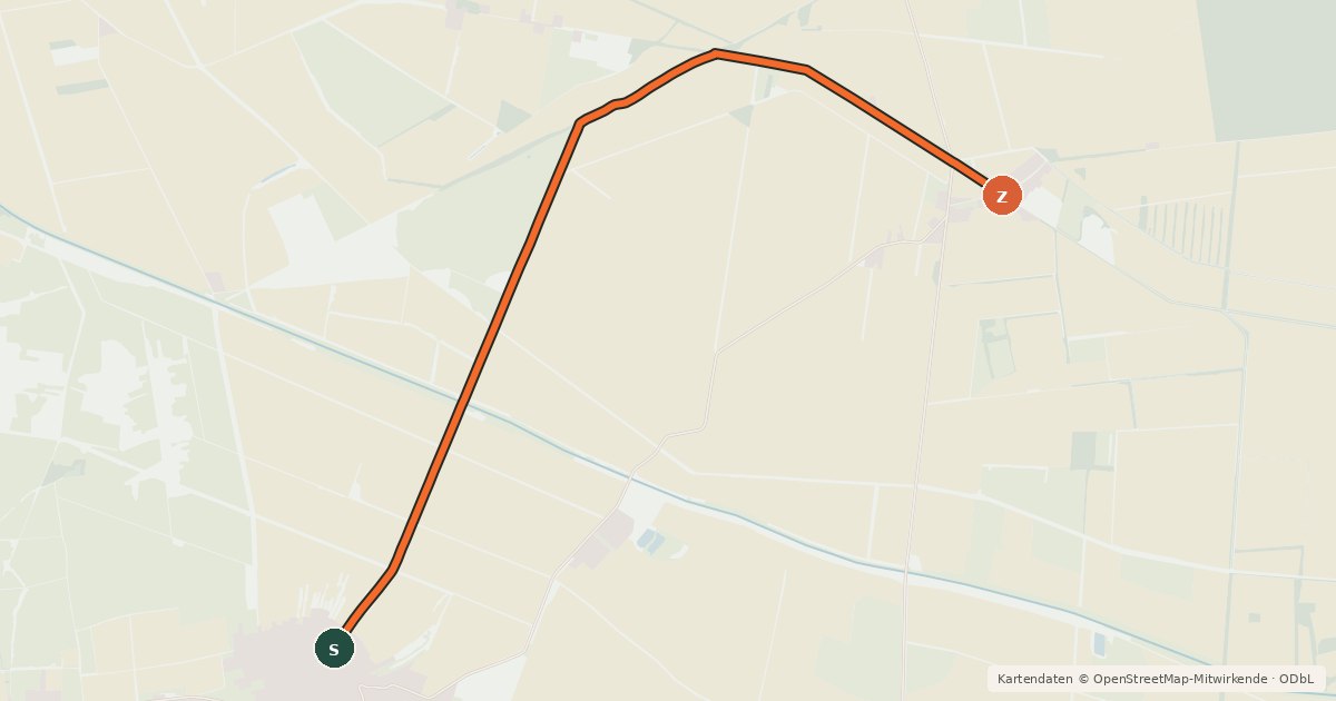 Kartenübersicht der Radroute Radroute 7-25