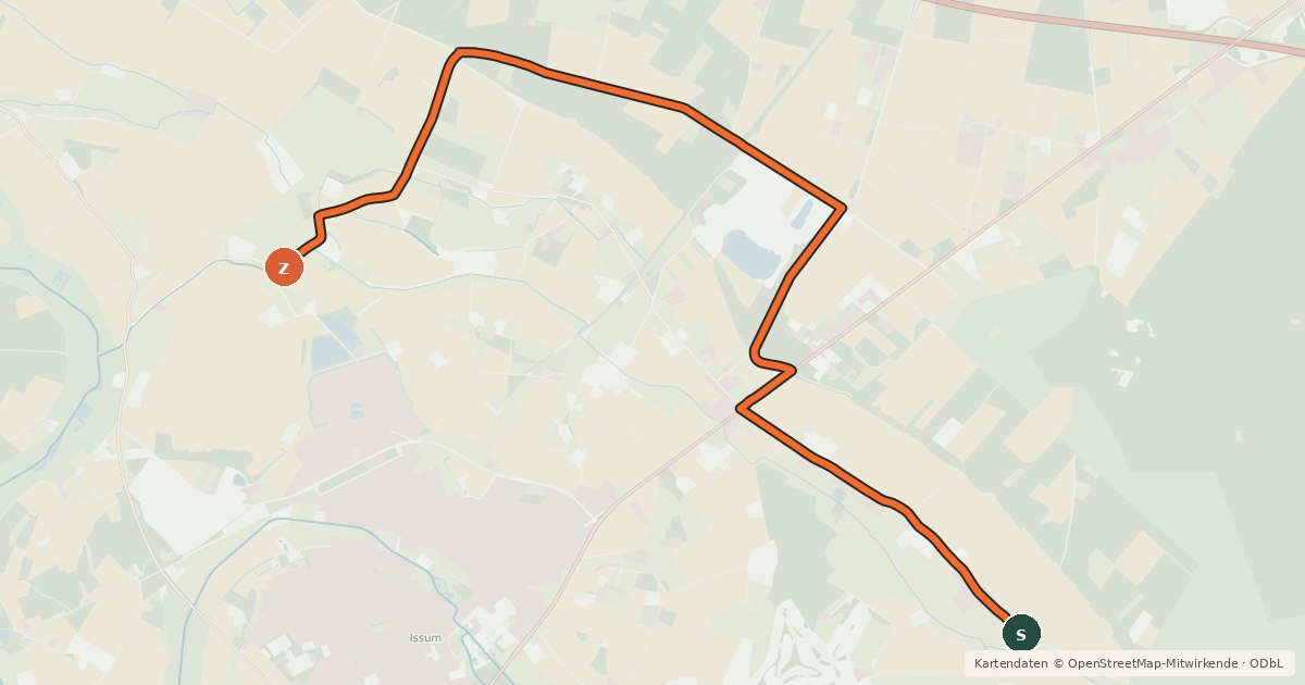 Kartenübersicht der Radroute Radroute 71-80