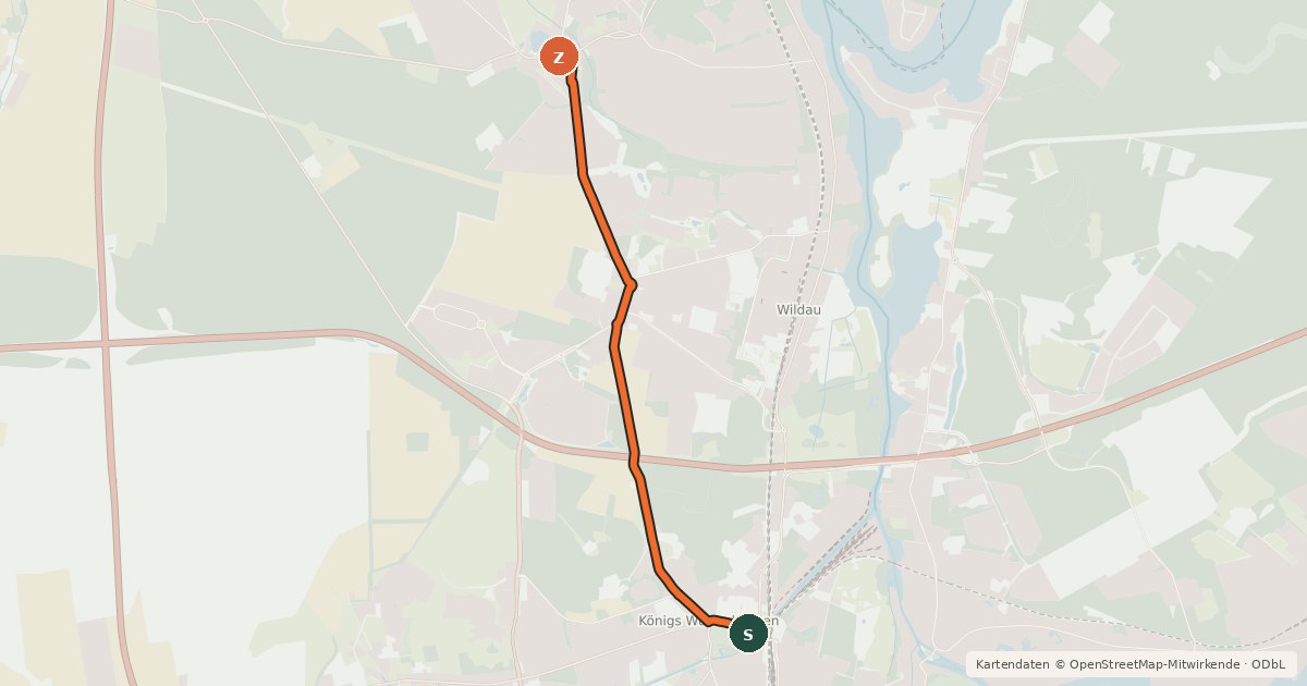 Kartenübersicht der Radroute Radroute 72-77