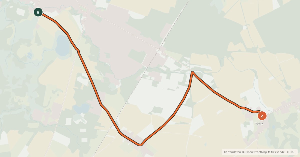Kartenübersicht der Radroute Radroute 72-77