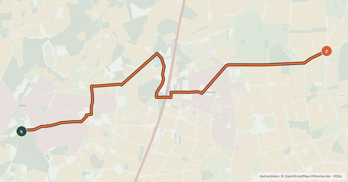 Kartenübersicht der Radroute Radroute 72-79
