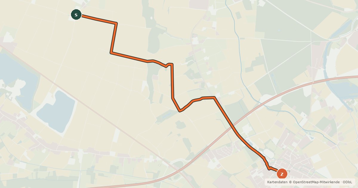 Kartenübersicht der Radroute Radroute 74-80