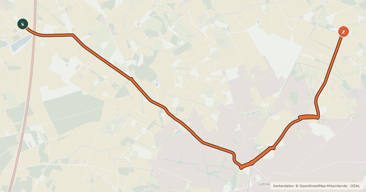 Kartenübersicht der Radroute Radroute 74-95